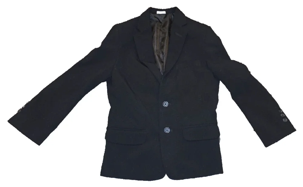 Calvin Klein Boys Black Blazer Suit Jacket Size 8 Dress Coat Formal Wedding